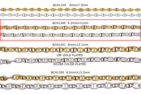 まりね 18k Gold Plated Mariner Chain - Interlocking Anchor Chain
