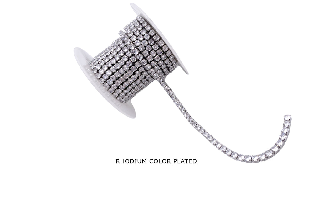 MC1187 Rhodium Cubic Zirconia Chain 3.5mm