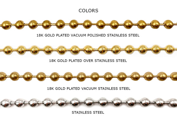 2.4-10mm Stainless Steel Ball Chains in Bulk For Jewelry Making