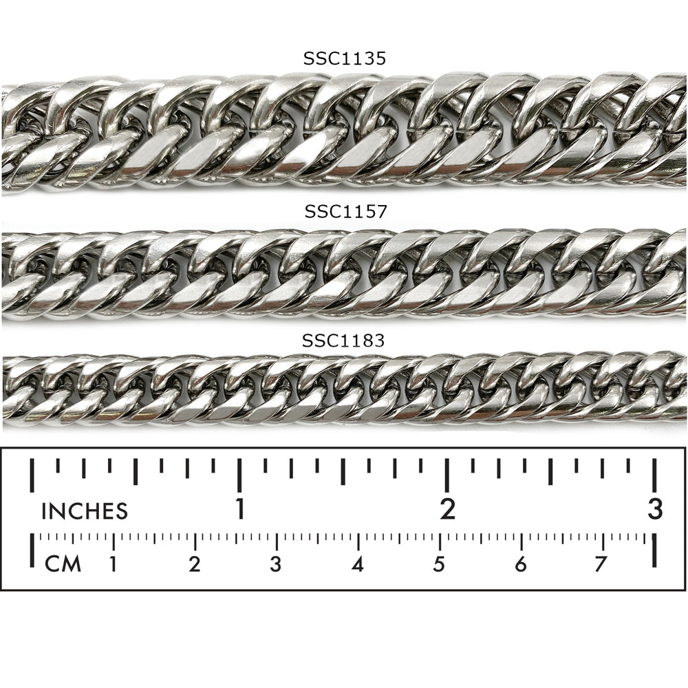 SSC1135  Stainless Steel Rounded Curb Chain CHOOSE COLOR BELOW