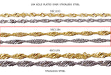 SSC1154 Stainless Steel Twirl Chain CHOOSE COLOR BELOW