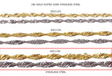 SSC1155 Stainless Steel Twirl Chain CHOOSE COLOR BELOW