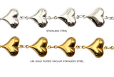 SSC1234 Stainless Steel Shiny Heart Link Chains