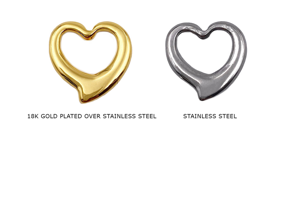 CS1033  Stainless Steel Heart Charm  Pendant