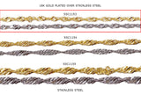 SSC1153 Stainless Steel Twirl Chain CHOOSE COLOR BELOW