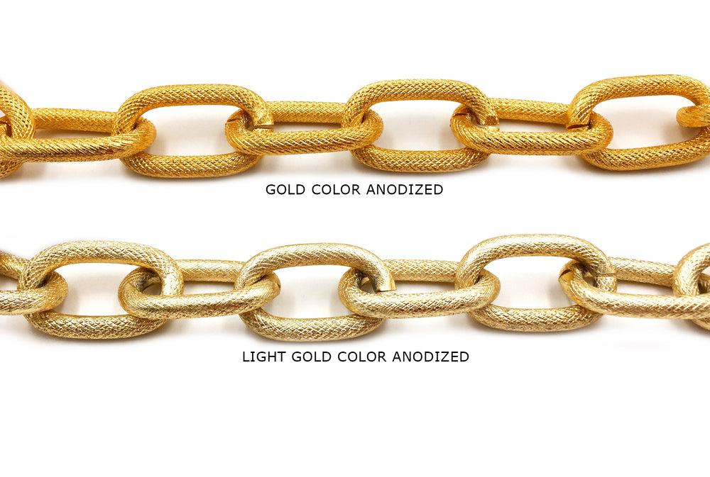 ACYF1067 Textured Aluminum Large Oval Link Chain CHOOSE COLOR BELOW