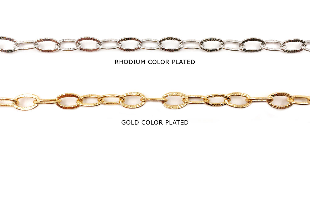 BCH1230 Textured Oval Link Chain CHOOSE COLOR BELOW
