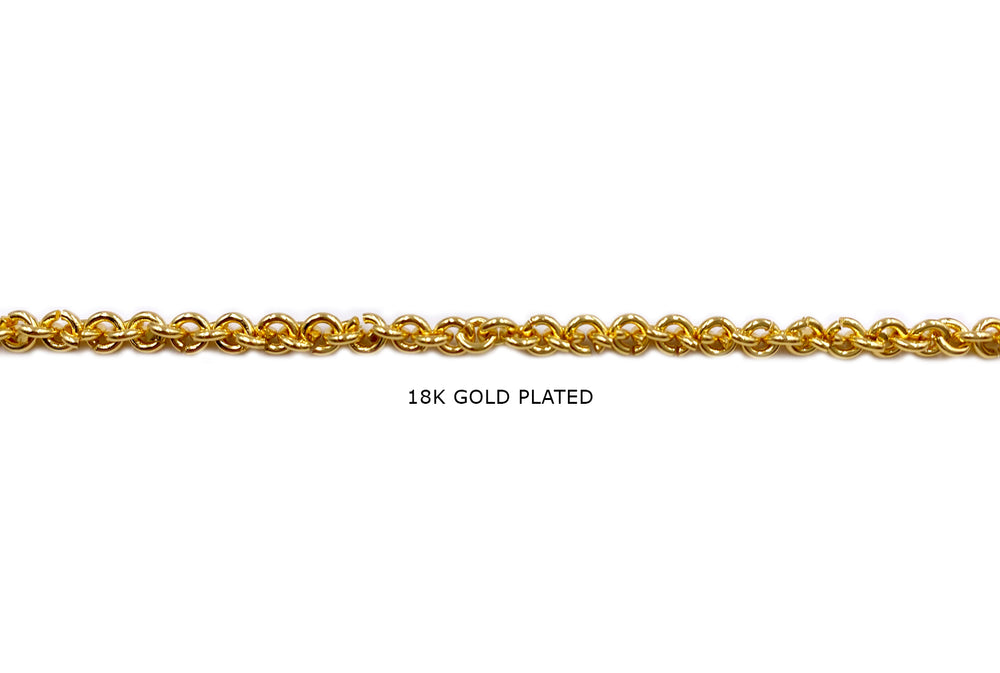 BCH1260 1mm x 4mm O-Ring Strand 18k Gold Plated