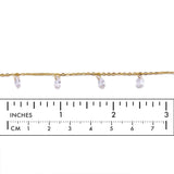 BCH1279 18 Karat Gold Plated Chain with Teardrop CZ Stones