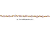 BCH1303 18k Gold Plated Rose Faceted Gemstone Chain