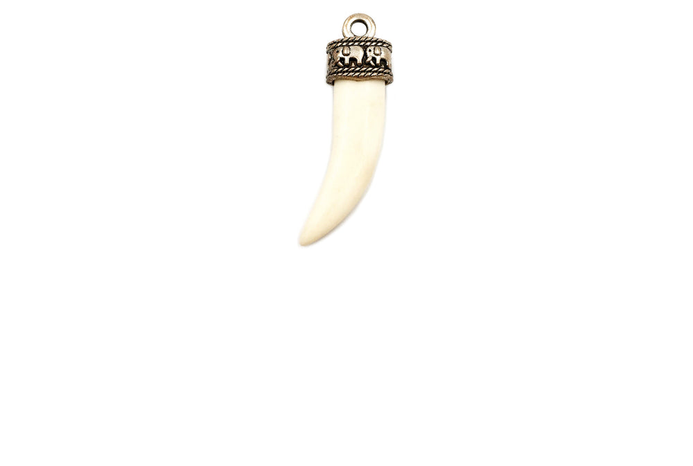 BP1075 Bone Horn Pendant  With Elephant Design