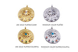 MP3928 Cubic Zirconia Evil Eye Coin Pendnat/Charm CHOOSE COLOR BELOW