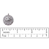 MP3928 Cubic Zirconia Evil Eye Coin Pendnat/Charm CHOOSE COLOR BELOW
