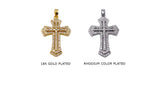 MP3935 Cubic Zirconia Cross Pendant - CHOOSE COLOR BELOW
