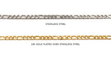 SSC1018 Stainless Steel Figaro Chain CHOOSE COLOR BELOW