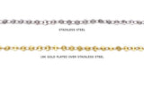 Flat Circular Disc Chain With Oval Link Chain in stainless steel &18k Gold plated over stainless steel & 18k gold plated over stainless steel