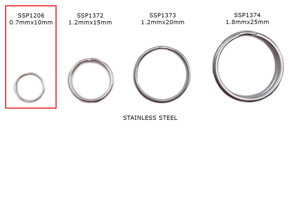 SSP1206 Stainless Steel Split Key Ring 10mm