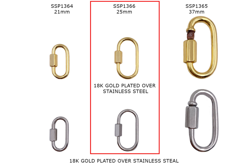 SSP1366  25MM Carabiner Clasps - Jewelry Carabiner Pendants CHOOSE COLOR BELOW