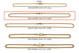 SSP1370DRV  Vacuum Plated 3mm Rope Chain Necklace 18" CHOOSE COLOR BELOW