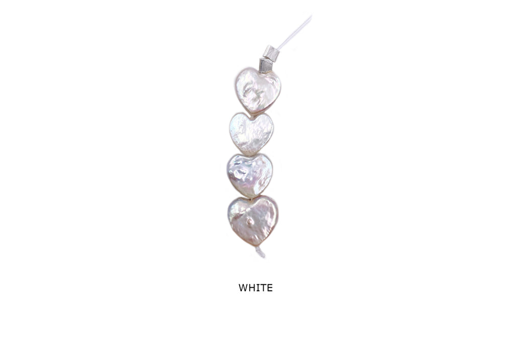 White Fresh Water Pearl Heart shaped Charm