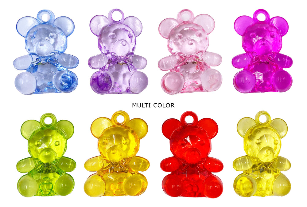 AP1645 Acrylic Colorful Transparent Bear Charms/Pendants