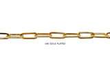 BCH1244  18 Karat Gold Plated Oval Link Paper Clip Chain
