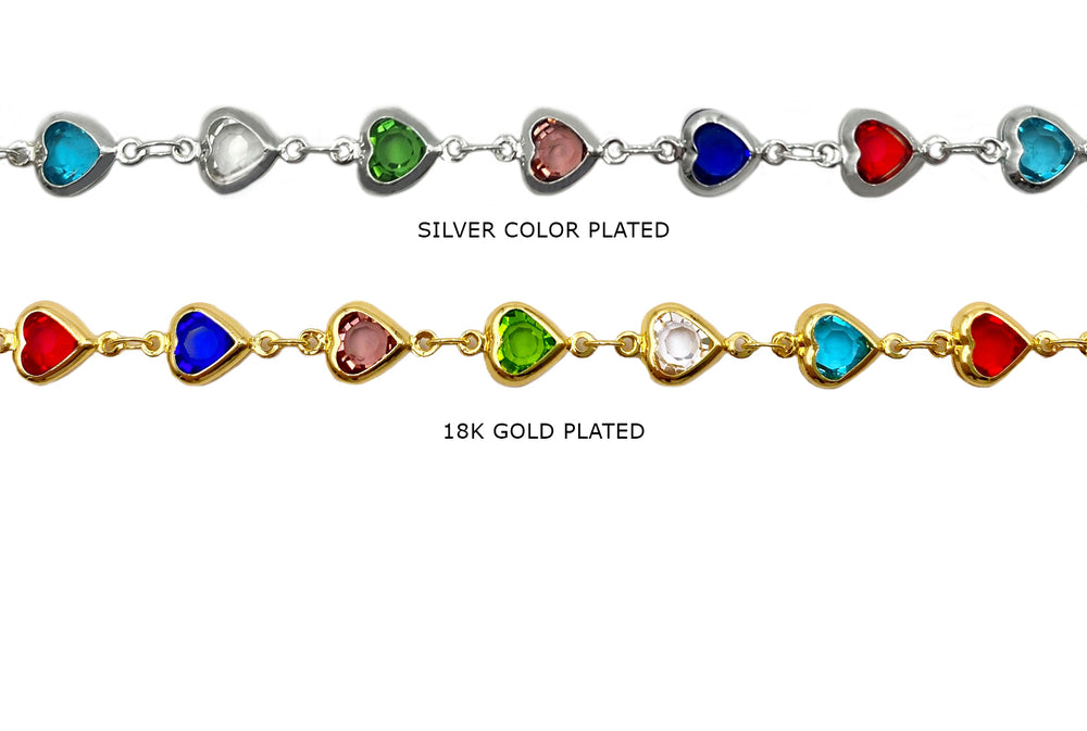 BCH1329 Colorful Heart Link Chains