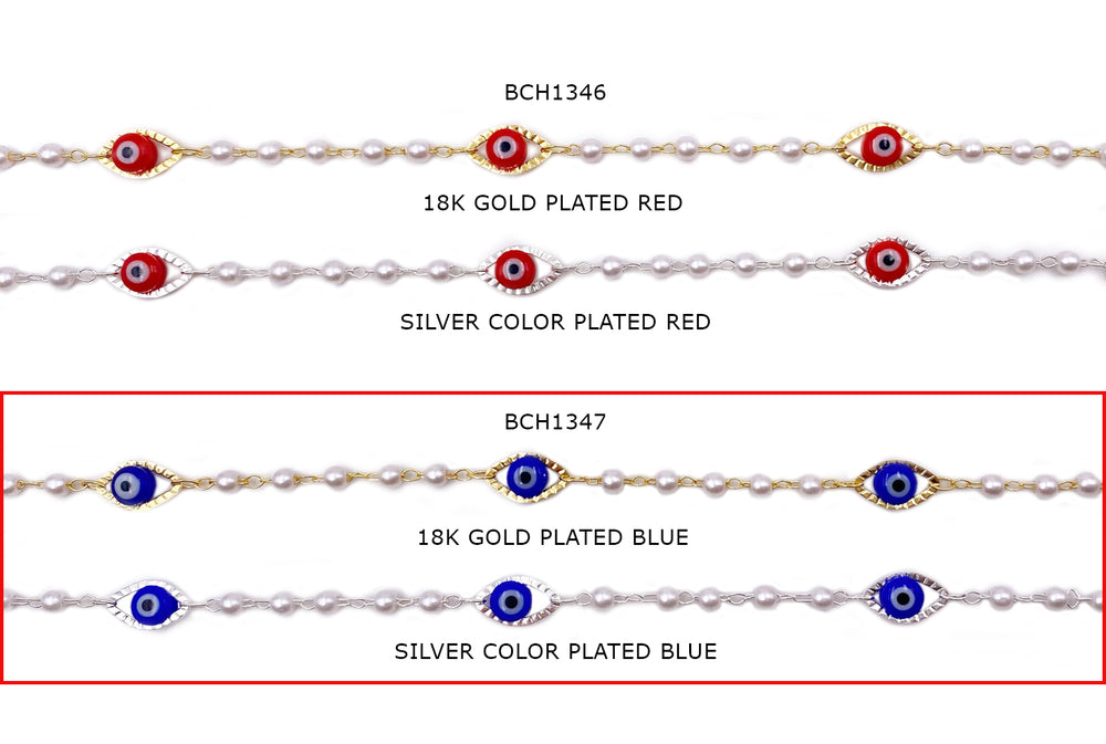 BCH1347  Blue Evil Eye Chains