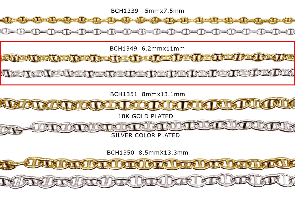 BCH1349 Brass Mariner Chain CHOOSE COLOR BELOW