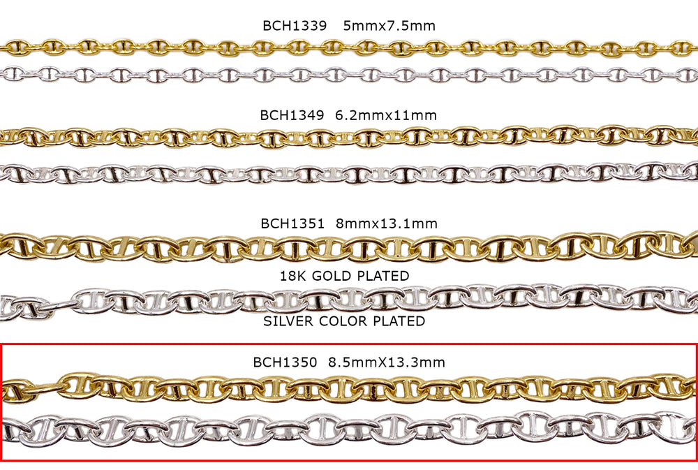 BCH1350 Brass Mariner Chain CHOOSE COLOR BELOW
