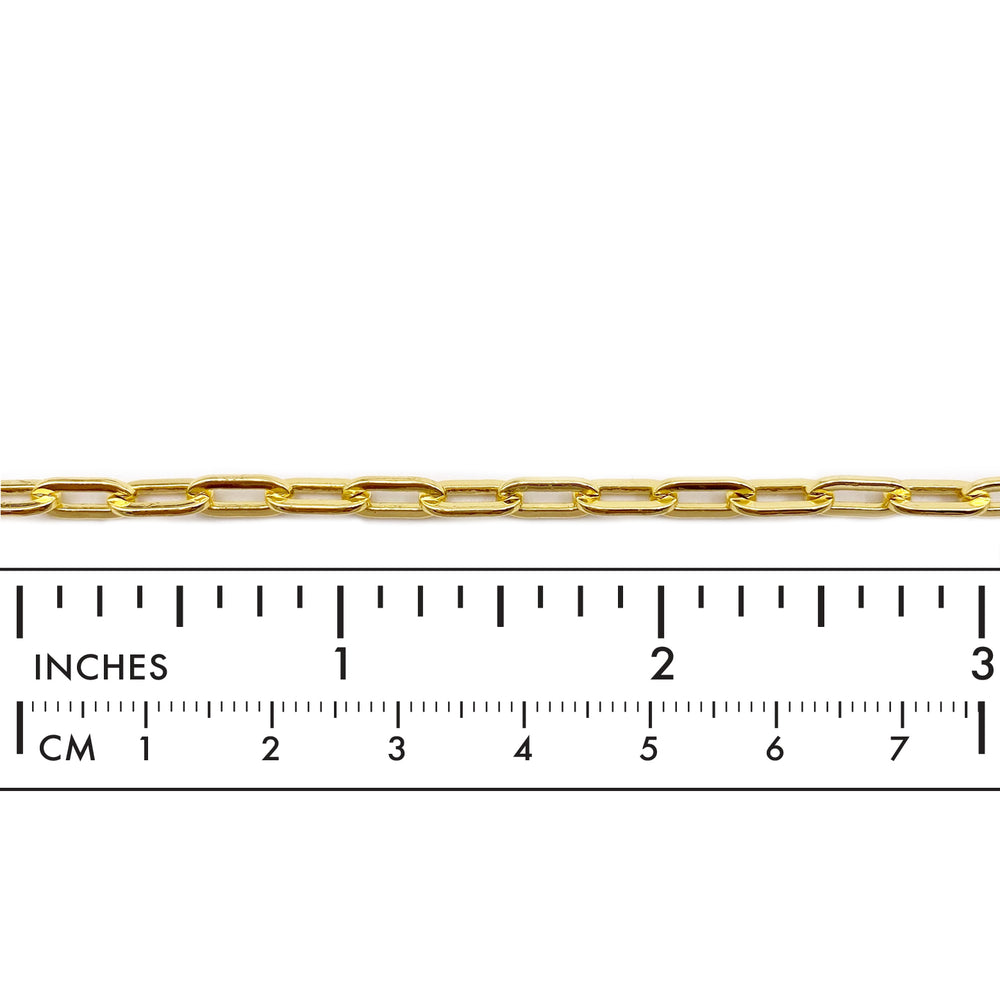BCH1356 18k Gold Flat Oval Link Paper Clip Chain