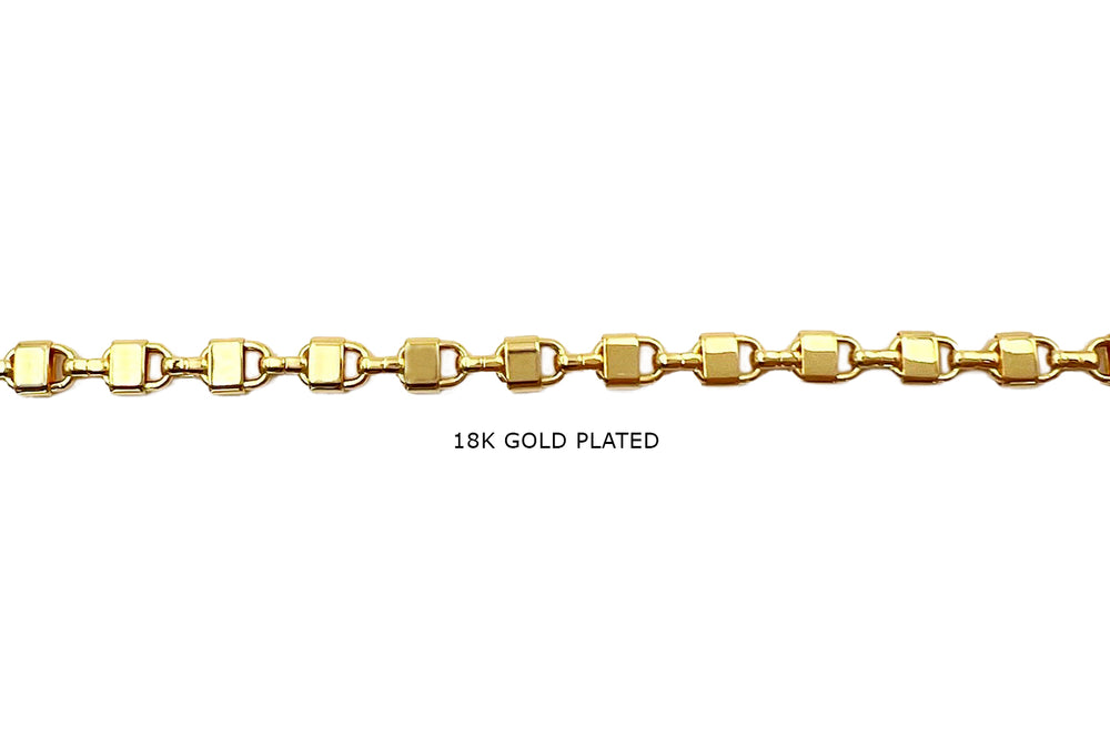 BCH1363 18k Gold Plated Padlock Chain