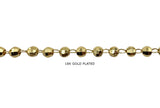 BCH1370 18k Gold Plated Faceted Beaded Brass Chain