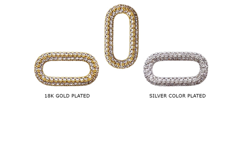 Ipotkitt 20pcs Micro Pave CZ Rhinestone Charms Rectangle 18K Gold Plated Cubic Zirconia Birthstone Charms for Jewelry Making Bracelets Bulk