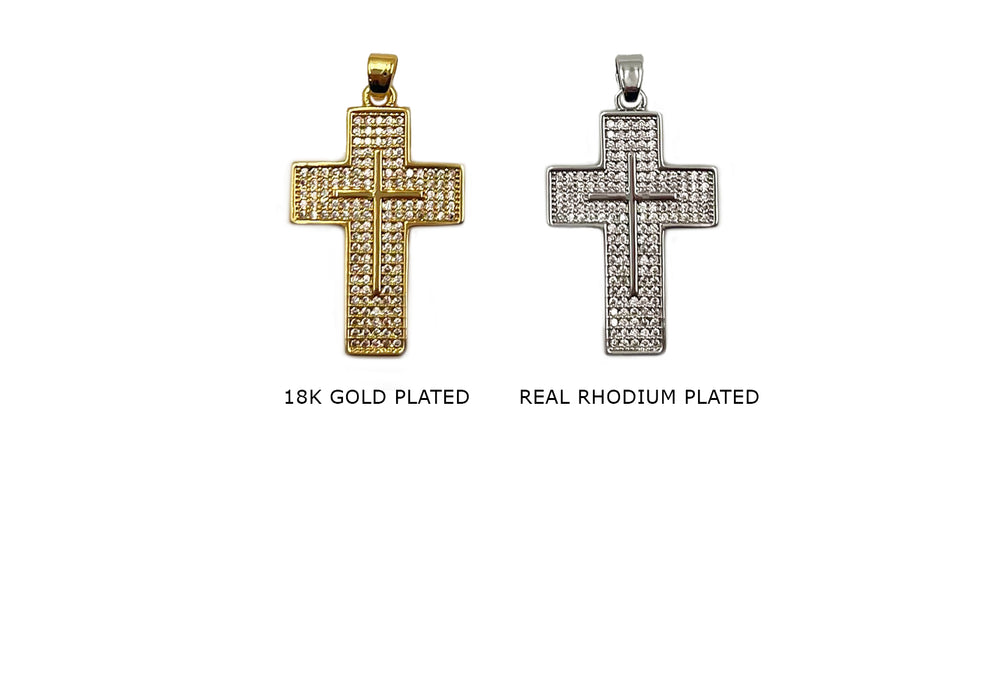 CB2050 Cubic Zirconia Cross Pendant With Bail