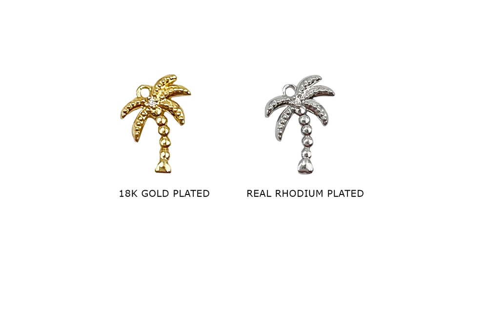 CB2060 Cubic Zirconia Palm Tree Charm/Pendant