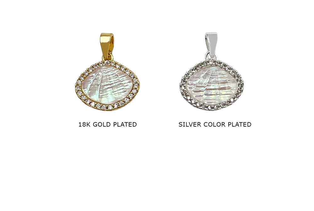 CB2068 Iridescent Shell Charm/Pendant 14.7mmx15.5mm