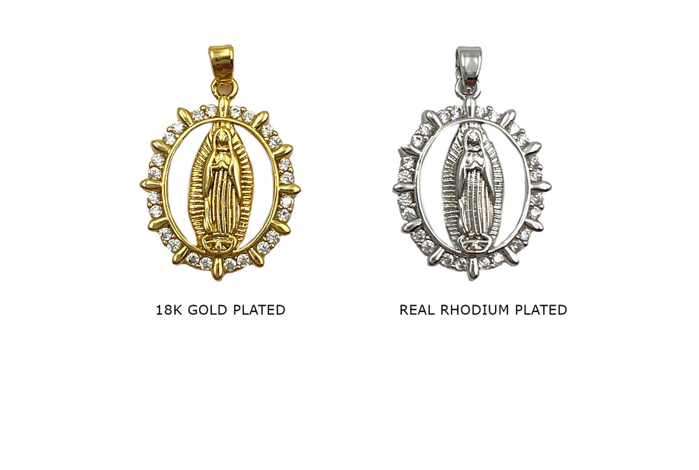 CB2079 Cubic Zirconia Mother Of Jesus Charm - Pendant
