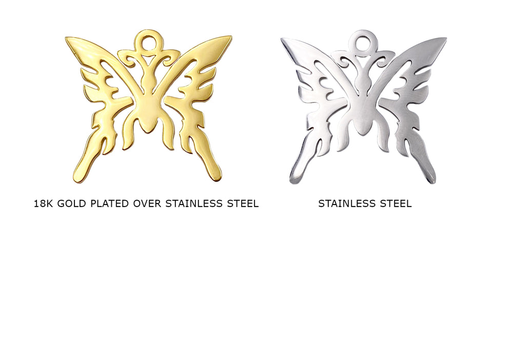 CS1003 Stainless Steel Butterfly Charm Pendant CHOOSE COLOR BELOW