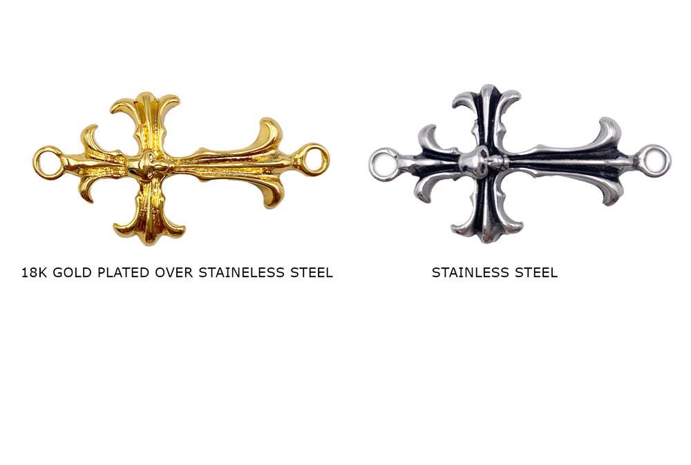 CS1017  Ornate Stainless Steel  Cross Connectors  CHOOSE COLOR BELOW