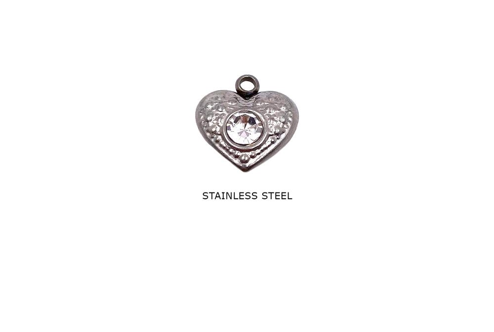 CS1024 Stainless Steel Heart Charm - Pendant
