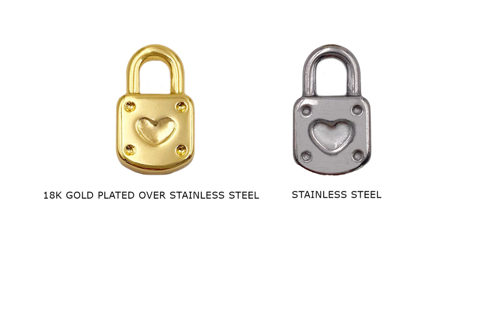 CS1045 Stainless Steel Padlock With Heart Charm/Pendant