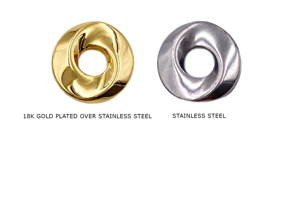 CS1056 Stainless Steel Donut Charm/Pendant 16mm