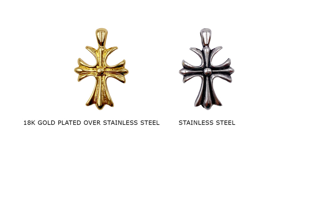 CS1059 Ornate Stainless Steel Cross Charm 16.5mmx24.8mm