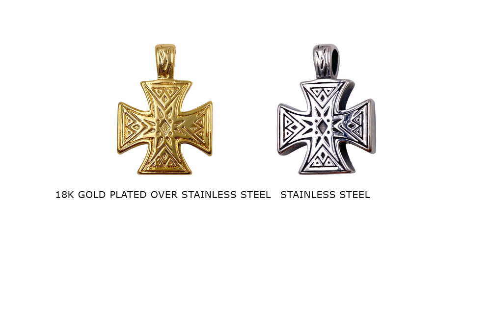 CS1062 Stainless Steel Boxy Cross Charm/Pendant 40mm