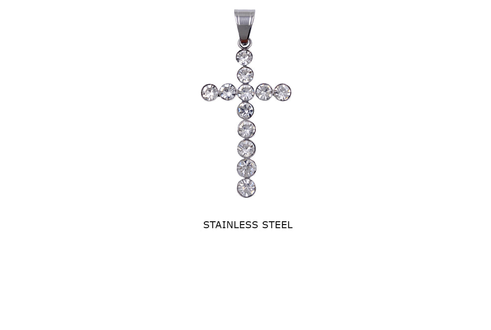 CS1065 Cubic Zirconia Cross Charm Pendant 30mmx53mm