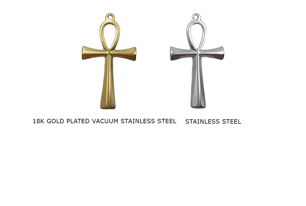 CS1102 Stainless Steel Egyptian Ankh Cross Charm Pendant 25.4mmx44.6mm