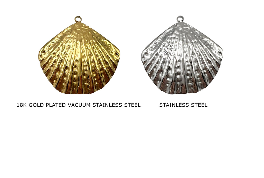 CS1105 Stainless Steel Shell Charm 35mmx36mm