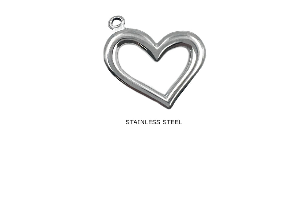 CS1106  Stainless Steel Heart Charm  Pendant
