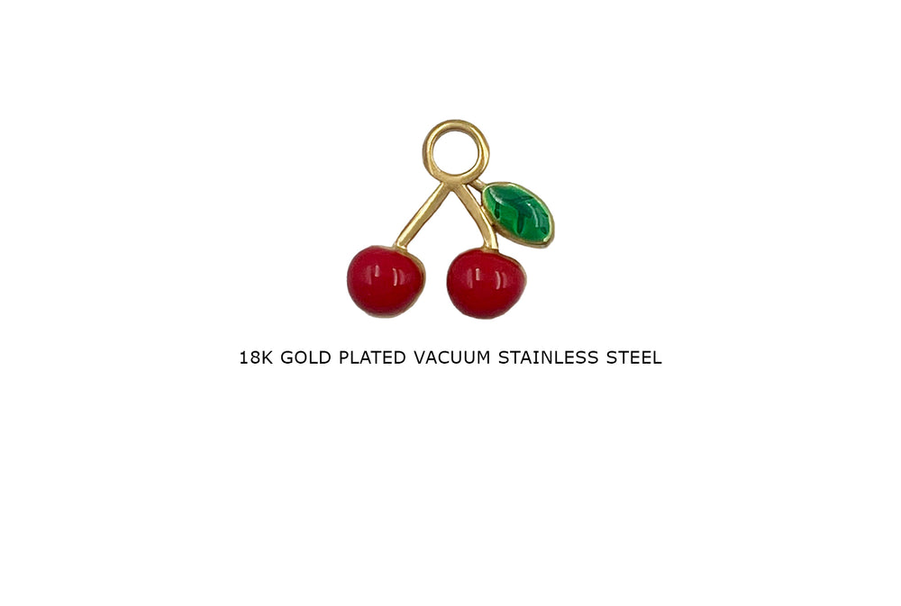 CS1107 Red Cherry Heart Charm/Pendant 16.8mm